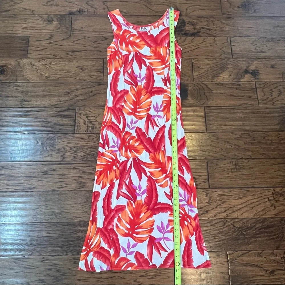 Vintage 90s R&K Originals Women’s 10 Floral Maxi Dress Gauze Stretch Fits 6 8 S - Picture 7 of 14